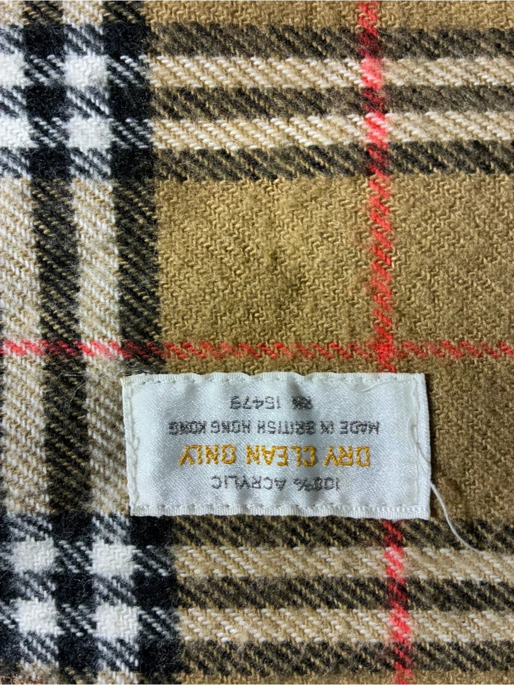 Y2K Burberry Esque Made In England Essential Plaid Themed Scarf